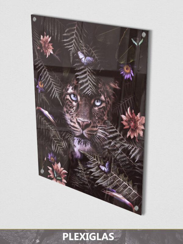 Leopard Jungle Flowers plexiglas display