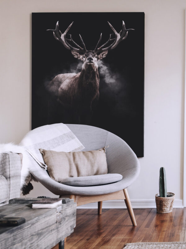 Steaming Deer dark Living room display