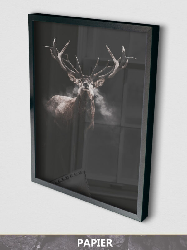 Steaming Deer dark papier display