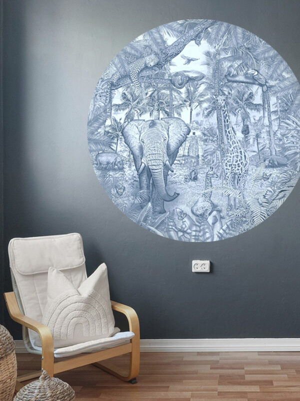 Jungle dieren muursticker | zeeblauw